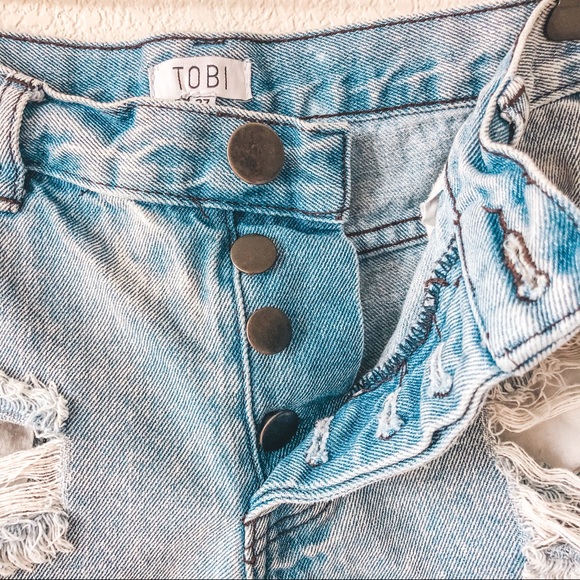 Tobi Distressed Jean Shorts - Picture 3 of 5